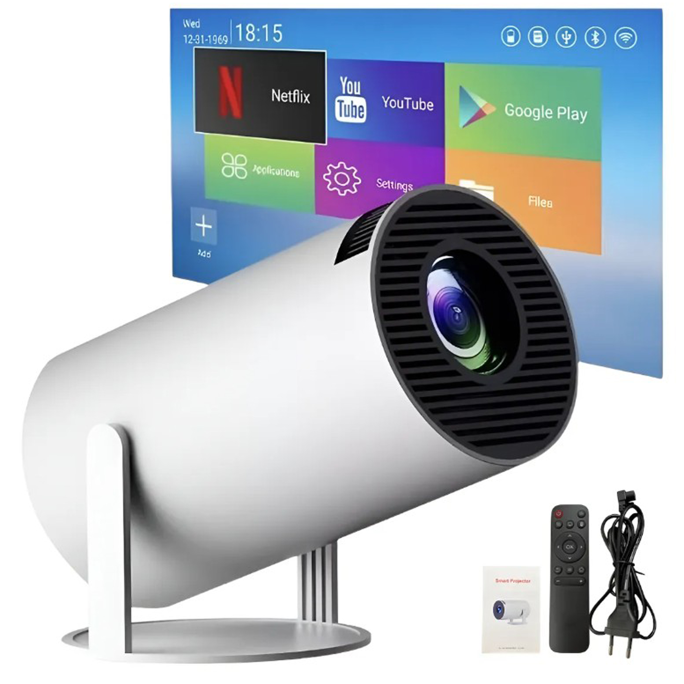 Mini Projetor Portátil Wifi Smart Cinema 4k